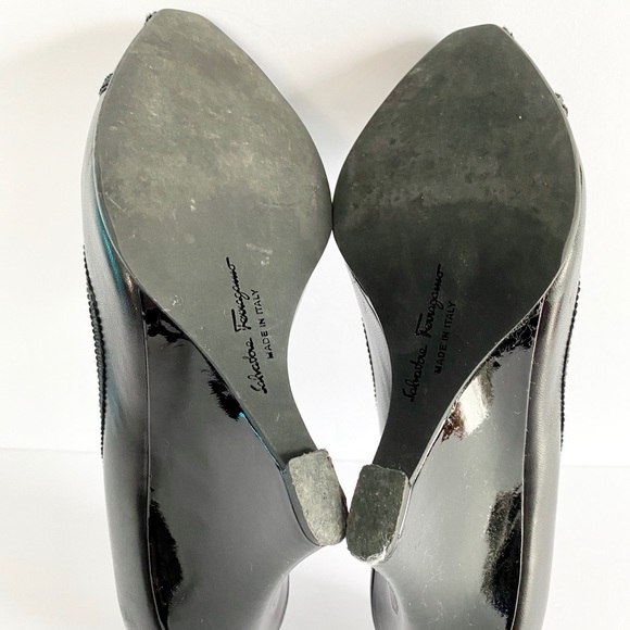 Salvatore Ferragamo ‘Genie’ Leather Peep-Toe Wedge - Picture 11 of 14